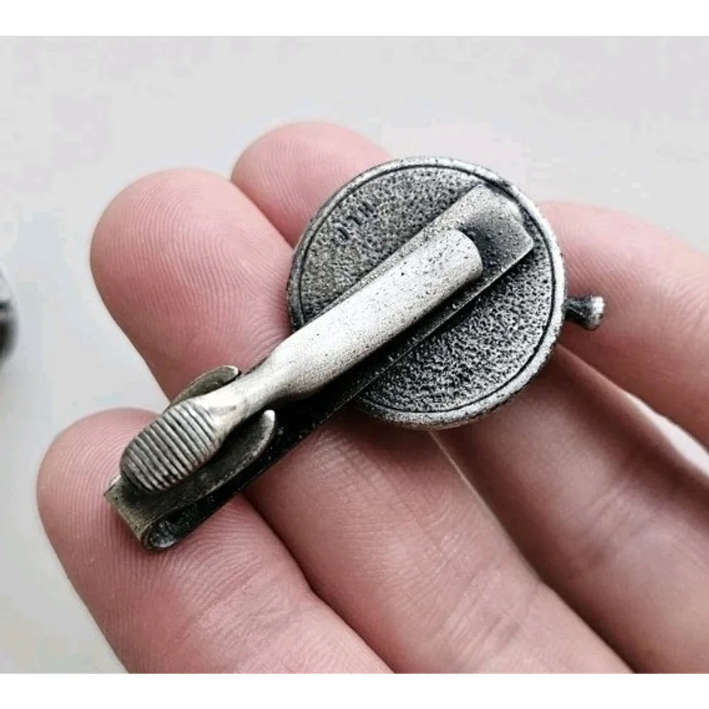 Vintage Pharmacist Tie Bar & Single Cufflink Set RX Apothecary Mortar Pestle